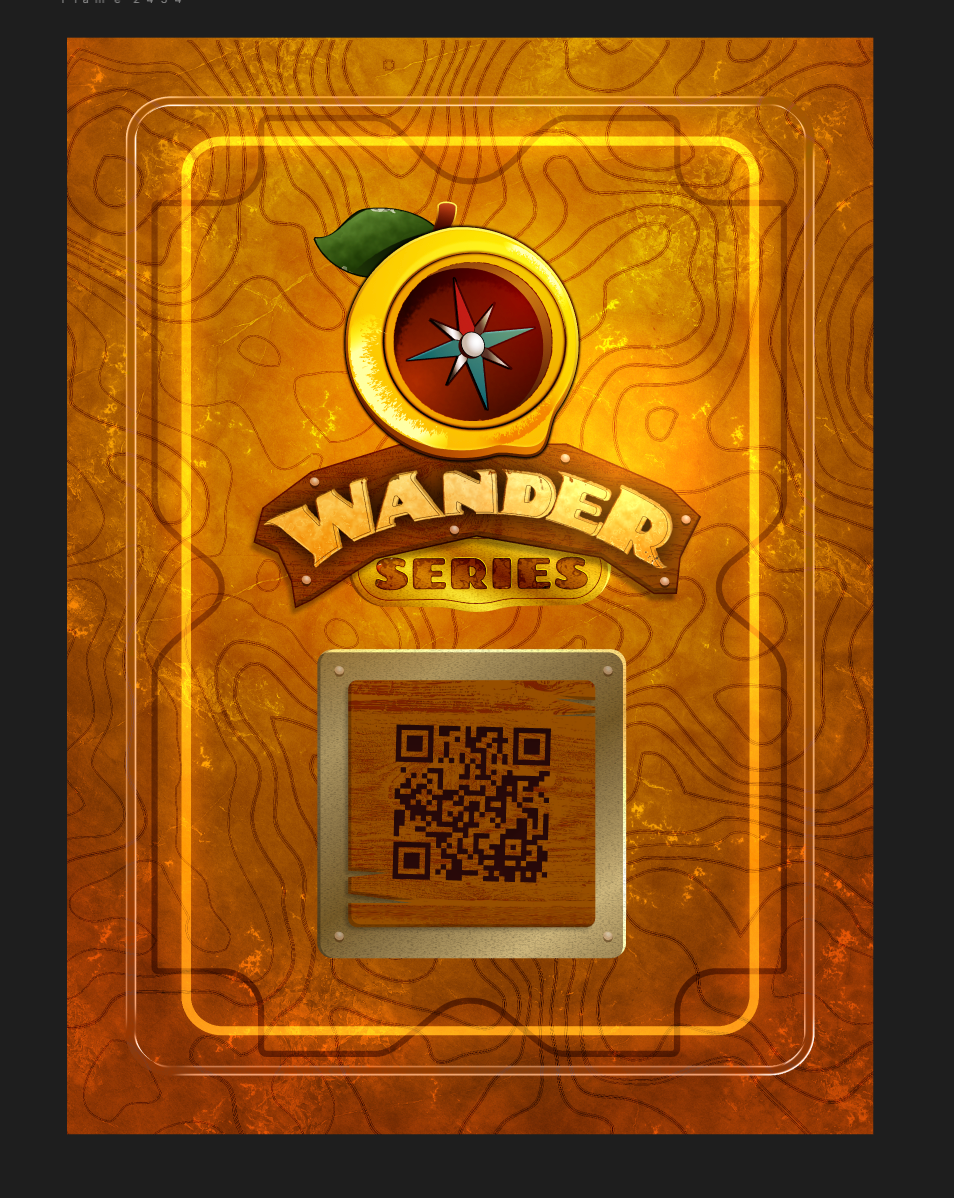 The Wander Series golden card, with its compass emblem